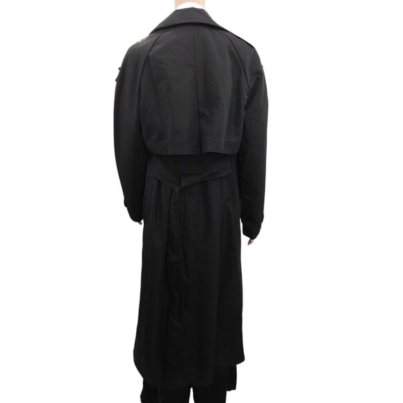 Banana Republic Black Trench Coat Small Quiet Luxury Old Money Lawyer Coat - Picture 7 of 9